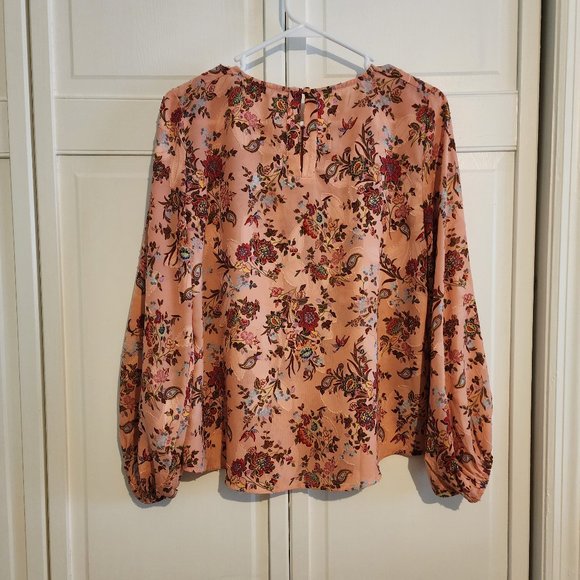 LOFT Pink and Red Floral Blouse - Picture 4 of 8